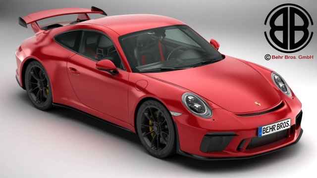 porsche 911 gt3 2018 3D Model .c4d .max .obj .3ds .fbx .stl .blend 