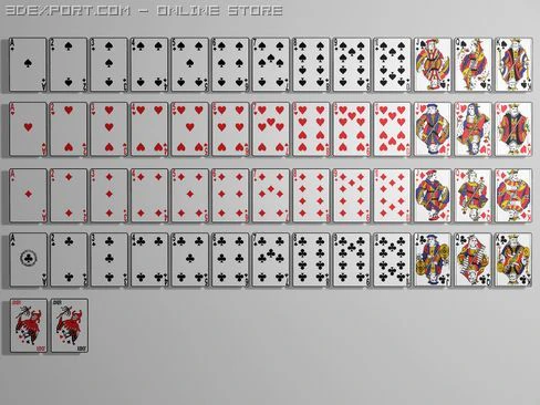 playing cards 3D Model .c4d .max .obj .3ds .fbx .stl .blend 