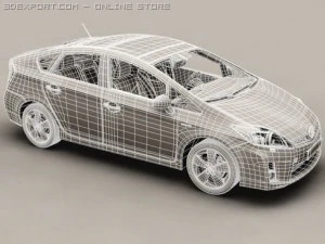 toyota prius 2010 low res int 3D Model