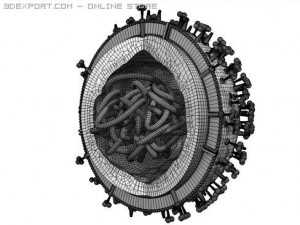influenza virus 3D Model