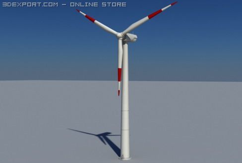 wind turbine land realtime Model 3D .c4d .max .obj .3ds .fbx .stl .blend 