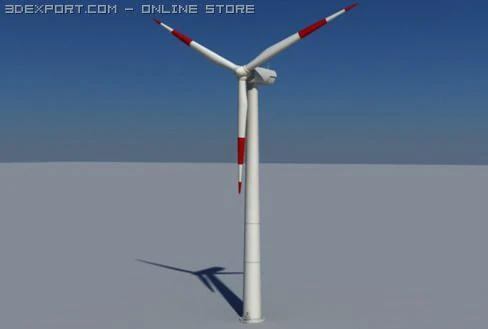 wind turbine land realtime 3D Model .c4d .max .obj .3ds .fbx .stl .blend