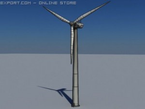 wind turbine land realtime Model 3D