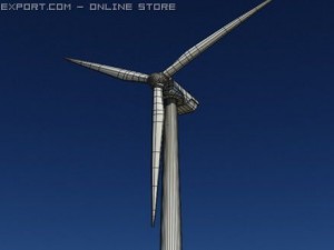wind turbine land realtime Model 3D