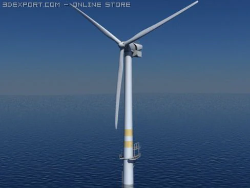 wind turbine offshore realtime 3D Model .c4d .max .obj .3ds .fbx .stl .blend