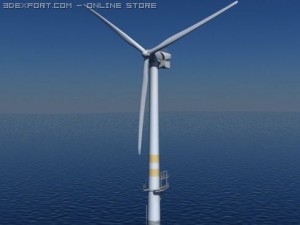 wind turbine offshore realtime 3D Model