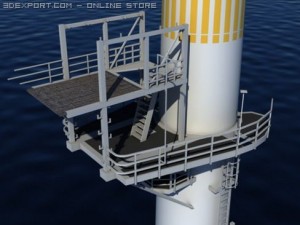 wind turbine offshore realtime 3D Model