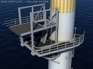 wind turbine offshore realtime 3D Model