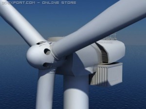 wind turbine offshore realtime 3D Model