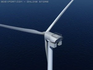 wind turbine offshore realtime 3D Model