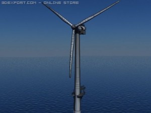 wind turbine offshore realtime 3D Model