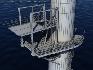 wind turbine offshore realtime 3D Model