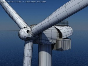 wind turbine offshore realtime 3D Model