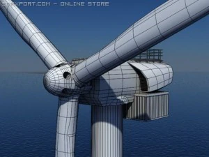 wind turbine offshore realtime 3D Model