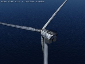 wind turbine offshore realtime 3D Model