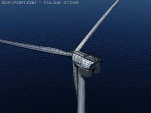 wind turbine offshore realtime 3D Model