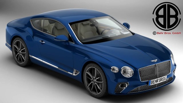 bentley continental gt 2018 3D Model .c4d .max .obj .3ds .fbx .stl .blend 