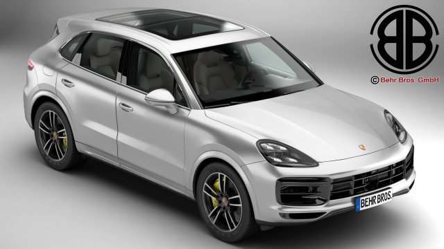 porsche cayenne turbo 2018 3D Model .c4d .max .obj .3ds .fbx .stl .blend 