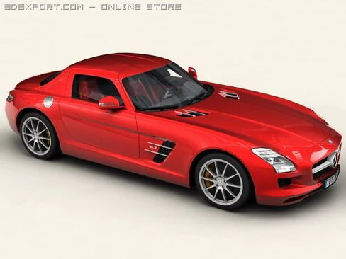 mercedes sls 2011 3D Model .c4d .max .obj .3ds .fbx .stl .blend 