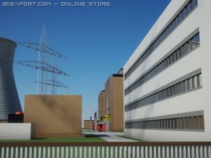 nuclear power station Modèle 3D