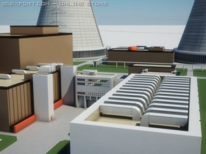 nuclear power station Modèle 3D