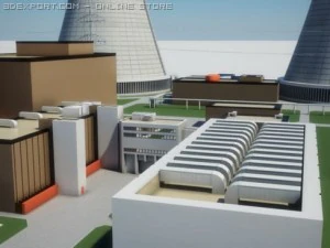 nuclear power station 3D Model