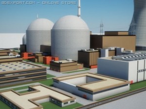 nuclear power station Modèle 3D