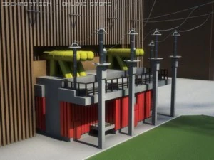 nuclear power station 3D Model