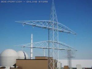 nuclear power station 3D Model
