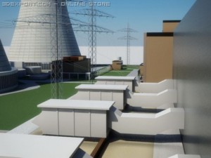 nuclear power station Modèle 3D