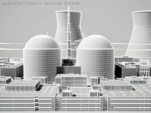nuclear power station 3D Model