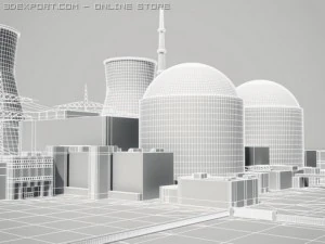 nuclear power station 3D Model