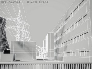 nuclear power station Modèle 3D