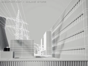 nuclear power station 3D Model