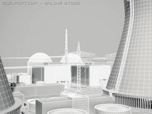 nuclear power station 3D Model