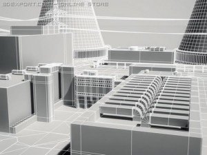 nuclear power station Modèle 3D