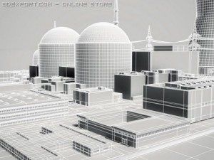 nuclear power station Modèle 3D