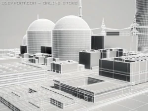 nuclear power station 3D Model