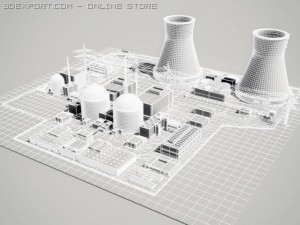 nuclear power station Modèle 3D