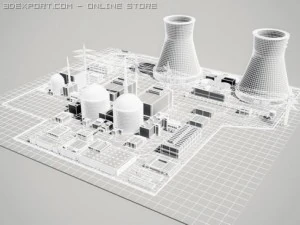 nuclear power station 3D Model