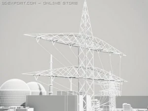 nuclear power station 3D Model