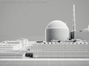 nuclear power station Modèle 3D