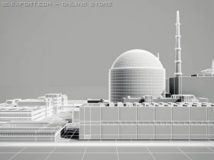 nuclear power station 3D Model