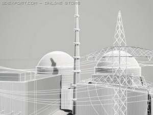 nuclear power station Modèle 3D