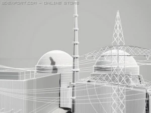 nuclear power station 3D Model