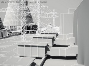 nuclear power station Modèle 3D
