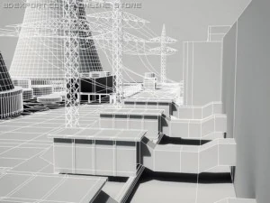 nuclear power station 3D Model