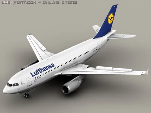 airbus a310 lufthansa 3D Model .c4d .max .obj .3ds .fbx .stl .blend 