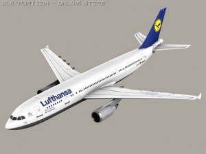 airbus a300 lufthansa 3D-Modell