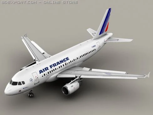 airbus a319 air france 3D Model .c4d .max .obj .3ds .fbx .stl .blend 